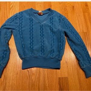 Vintage Tulip Tops Blue V-Neck Sweater youth 2/3